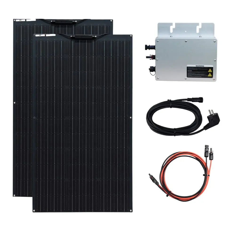 🎁 XINPUGUANG balcony Solar Panel complete kit 400W 200W power photovoltaic solar panels + 600W / 300w  inverter 230V system module (100% off)