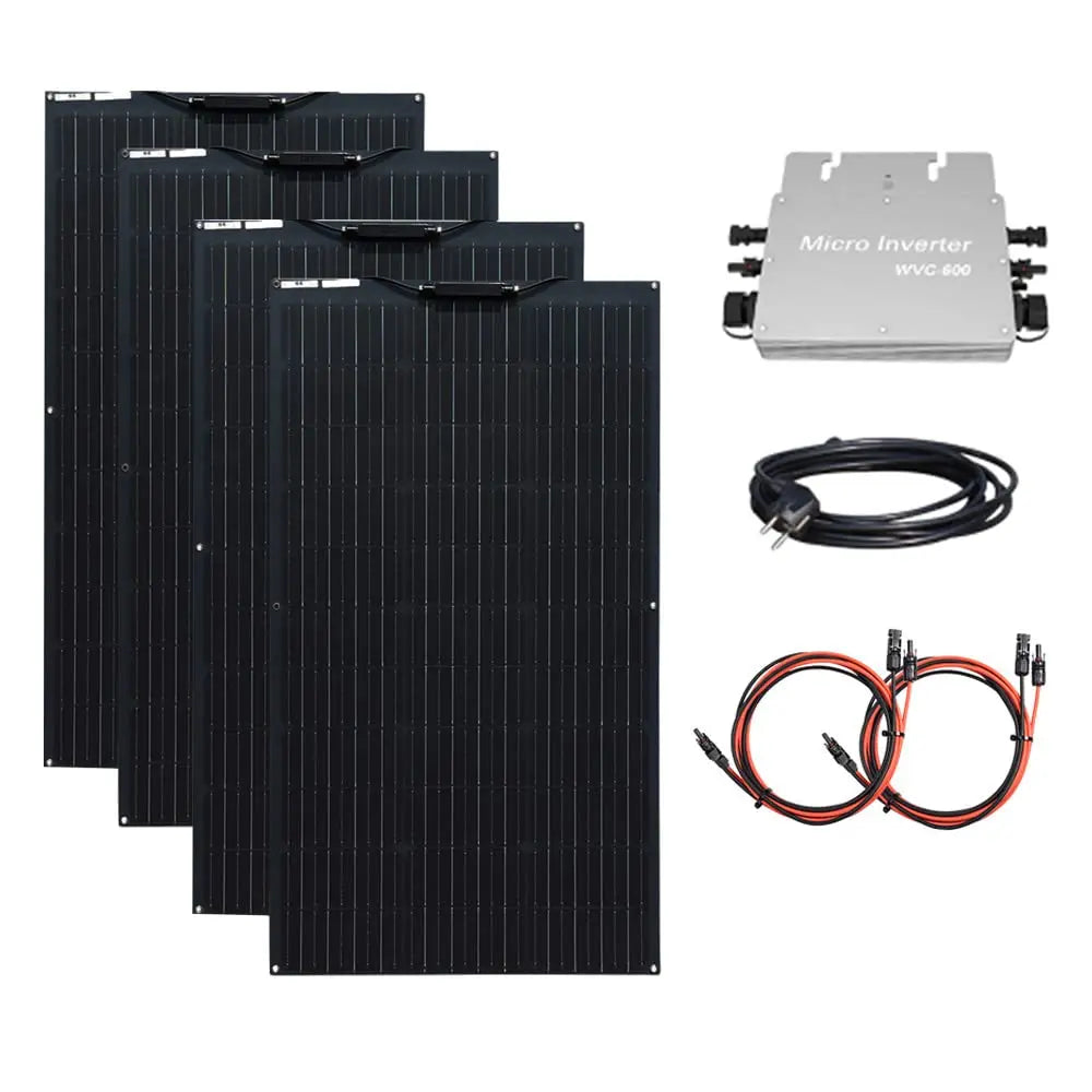 🎁 XINPUGUANG balcony Solar Panel complete kit 400W 200W power photovoltaic solar panels + 600W / 300w  inverter 230V system module (100% off)