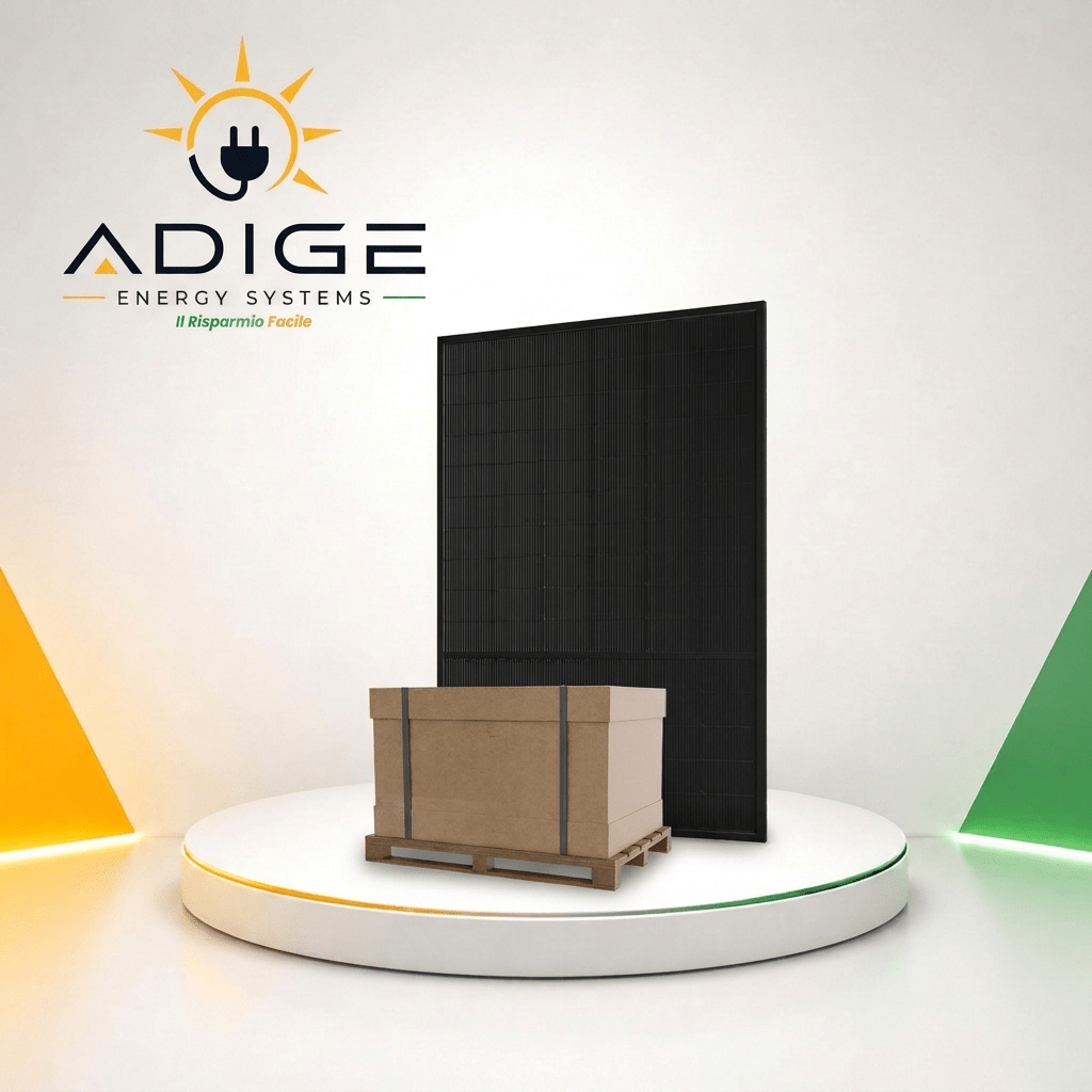 Pallet Pannelli Solari Sunpro 500Wp Bifaciale Full Black - 37 Moduli - ADIGE ENERGY SYSTEMS